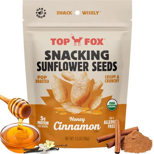 Vista 7 de Top Fox Snacks Ranch - Semillas de girasol para comer (5.5 onzas, paquete de 6) – Aperitivos amigables con la dieta cetogénica, aperitivos sin