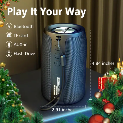Vista 3 de ZEALOT Altavoces Bluetooth portátiles, altavoz inalámbrico, S32 Samll altavoz al aire libre, impermeable IPX5, emparejamiento Camuflaje