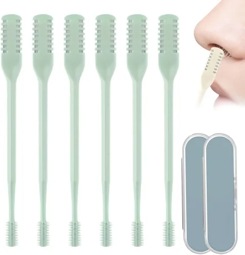 Vista 11 de Cortador nasal de pelo para mujeres y hombres, herramienta de depilación manual giratoria de 360°, cuchilla de vello nasal de doble cara