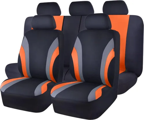 Vista 12 de CAR PASS Line Rider Sporty Cloth 11PCS Asiento de coche cubierta de ajuste universal -100% transpirable con 5 mm de esponja compuesta