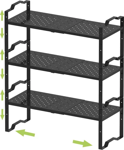 Vista 7 de Jojocross Organizador de gabinete expandible ajustable apilable para especias en la cocina y el baño más, organizador de despensa de despensa