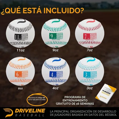 Vista 2 de Pelotas de béisbol con peso de cuero Driveline