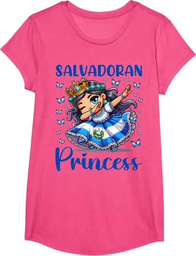 Vista 13 de Camiseta de princesa salvadoreña dabbing para niñas y niños