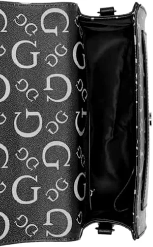 Vista 3 de GUESS Factory Keston Logo Top Handle Crossbody Bolsos para mujer, Negro