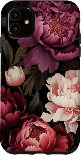 Vista 8 de Carcasa para iPhone 17 con diseño floral de peonía rosa magenta y rubor