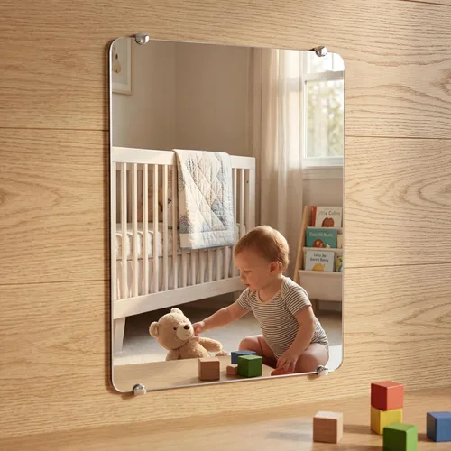 Vista 9 de iCAGY Lámina de espejo autoadhesiva de acrílico para pared, plástico sin vidrio, azulejos de espejo de seguridad para niños, rectángulo de pared, 6