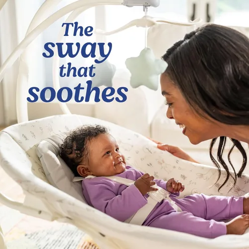 Vista 2 de Graco Simple Sway - Columpio para bebé, balanceo de lado a lado, columpio infantil con 6 velocidades, vibración, Abbington