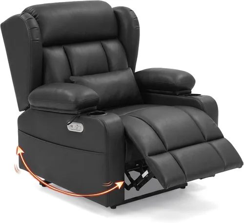 Vista 13 de Silla reclinable Power Rocker de gran tamaño, sofá reclinable eléctrico de Gris