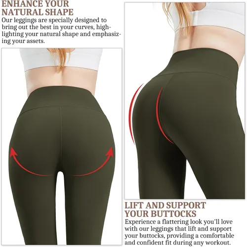 Vista 5 de QUXIANG Pantalones de yoga para mujer, con corte de bota, leggings cruzados para mujer, control de abdomen, pantalones de trabajo para gimnasio