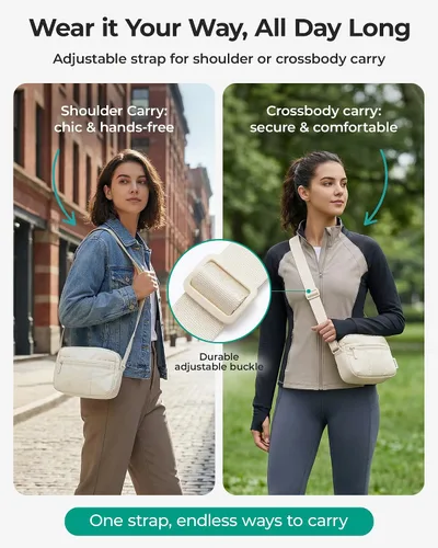 Vista 8 de BAGSMART - Bolsa pequeña 2 en 1 para cámara, color beige