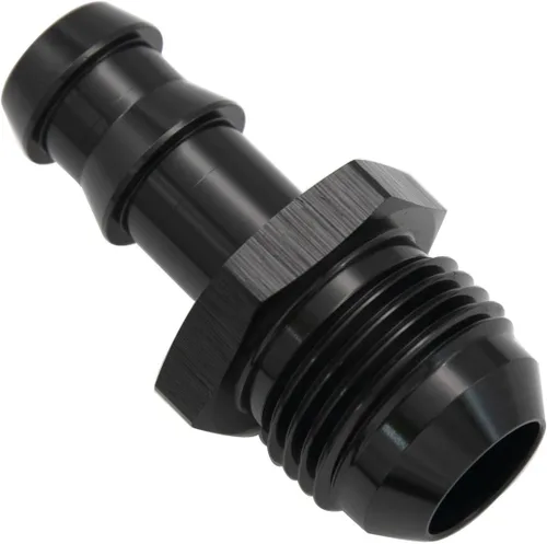 Vista 13 de Negro recto aluminio 4AN macho Flare a 1/4 "(6.3mm) Barb Push Hose Barb Fitting Adapter