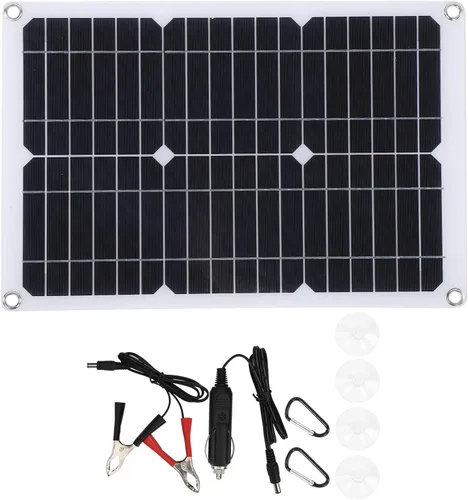 Vista 2 de VGEBY Cable de cargador de coche, 20 W 18 V silicio monocristalino panel celular de energía solar teléfono al aire libre cargador de batería