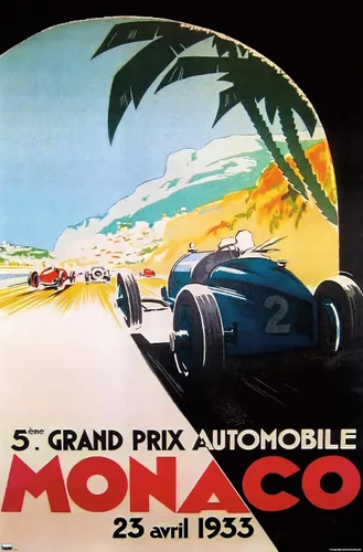 Vista 11 de Trends International Grandprix Automobile Monaco 1933 - Póster de pared Versión enmarcada Barnwood