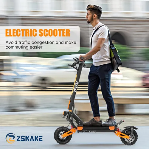 Vista 9 de Patinete eléctrico para adultos, 2800 W6000 W, velocidad máxima de 3552 MPH, batería de 10801800 Wh, rango de 3560 millas de alcance de 11 pulgadas
