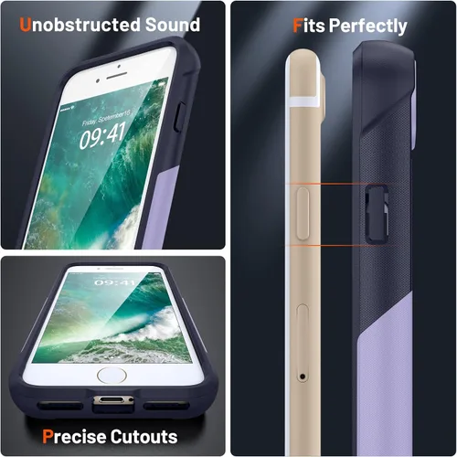 Vista 297 de Jeylly Funda para iPhone SE/Funda para iPhone 5S, Exterior de Plástico Duro que Absorbe Golpes + Interior de Silicona de Goma Defensor contra