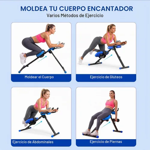 Vista 6 de Máquina de abdominales para gimnasio en casa, máquina de entrenamiento abdominal ajustable con 2 ajustes de inclinación y 5 niveles de altura