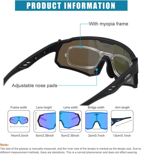 Vista 11 de Gafas de ciclismo polarizadas con 3 lentes intercambiables, gafas de equitación, béisbol, correr, esquí, deportes