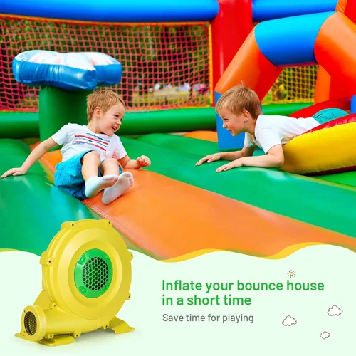 Vista 6 de Costzon Soplador de aire, soplador de 1.5 HP para casa de rebote, ventilador de bomba de 1100 W, soplador inflable comercial, perfecto para casa