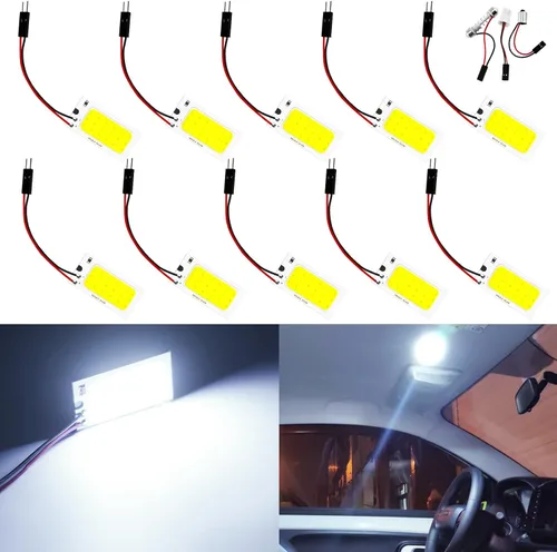 Vista 7 de Qasim COB Chipset 18-SMD LED Panel Dome Light Auto Car Interior Lámpara de techo techo techo Interior Bombilla con T10 / BA9S / Festoon Adaptadores