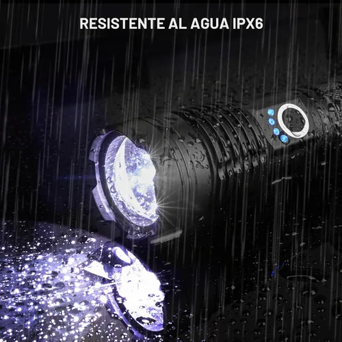 Vista 7 de MIXILIN - Linternas recargables de alto lúmenes, paquete de 4 99,000 lúmenes, linterna LED súper brillante con 5 modos, linterna de mano impermeable