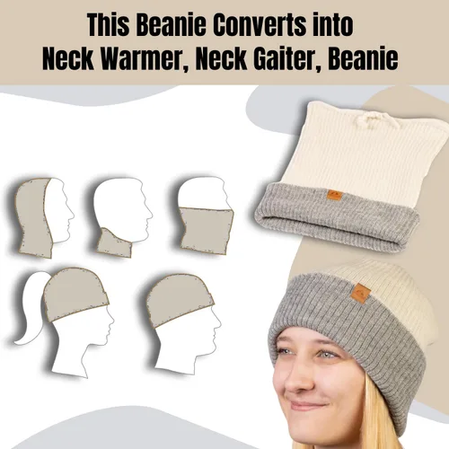 Vista 19 de Baby Alpaca Neck Warmer, Unisex Winter Warmer Hat, Neck Gaiter Scarf