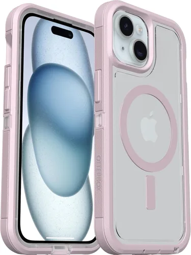 Vista 5 de OtterBox Funda transparente para iPhone 16e, 15, 14 y 13 Defender Series XT - Mountain Frost (transparente), sin pantalla, resistente, se ajusta a