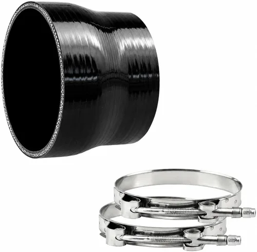 Vista 7 de Ucreative Acoplador recto de manguera de silicona ID 2.0" a 2.5" (51mm a 63mm) de 4 capas con abrazaderas de perno en T 4 capas, 0.197 in