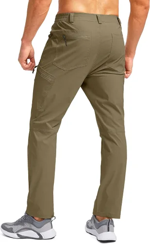 Vista 3 de Pudolla Men's Hiking Pants Waterproof Travel Cargo Pants with 7 Pockets Stretch for Golf Fishing Climbing