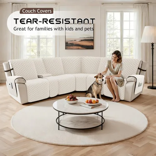 Vista 5 de Arfntevss Fundas para sofá seccional reclinable para sofá seccional en forma de L, funda antideslizante lavable para sofá reclinable con forma de L