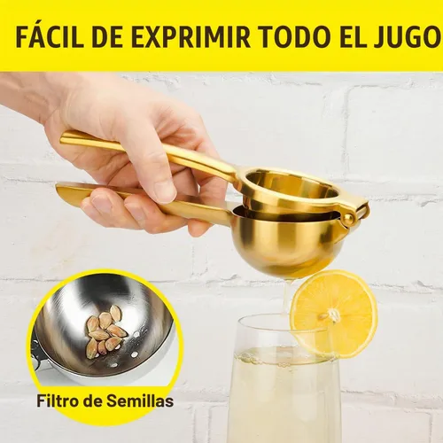 Vista 6 de SHIKORI Exprimidor de limón, exprimidor de mano grande y resistente para limón, prensa manual de acero inoxidable, exprimidor de cítricos