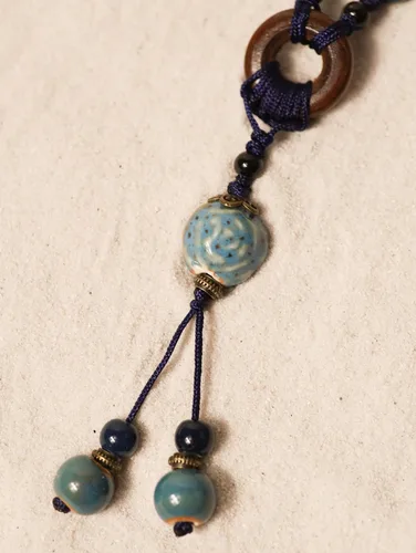 Vista 5 de MINACHI Boho Hippie Ethnic Ceramic Beads Strand Y Necklace Bohemian Jewelry Gift for Women