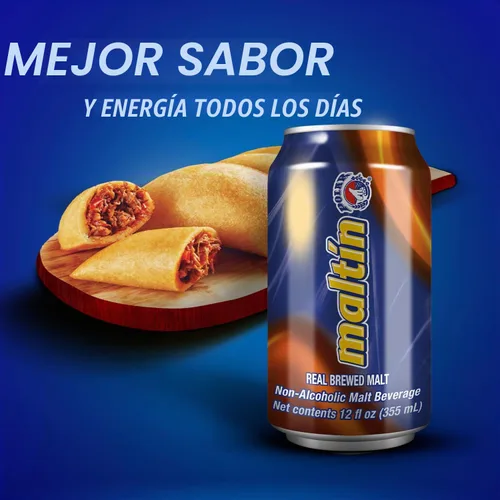 Vista 3 de Maltin Polar - Bebida de malta sin alcohol - Bebida natural de azúcar de caña (paquete de 6) Refreshing non-alcoholic malt beverages made with
