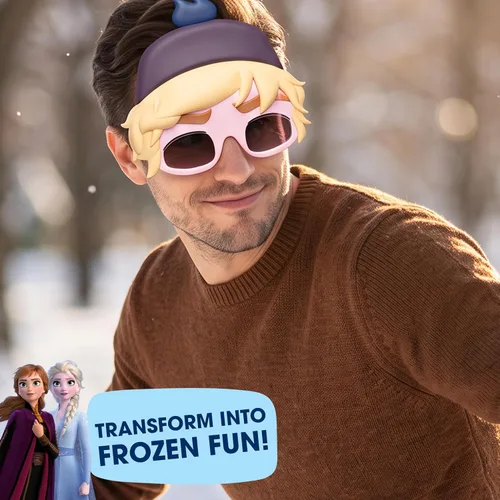 Vista 6 de Sun-Staches Gafas de sol de Frozen de Disney para niños, accesorios de disfraz de princesa, Elsa, Anna y Olaf Talla única para la mayoría