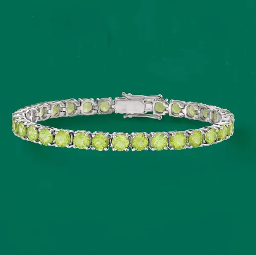 Vista 3 de Ross-Simons 16.00 ct. t.w. Peridot Tennis Bracelet in Sterling Silver