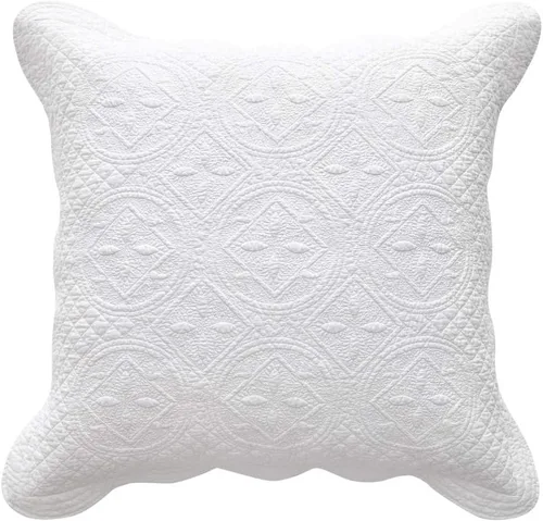 Vista 17 de Calla Angel Sage Garden - Funda de almohada acolchada de algodón puro de lujo matelassé, estándar, 20 x 26 pulgadas, café