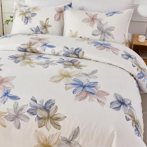 Vista 4 de Helthep Funda de Edredón Floral Tamaño Queen Full, Funda de Edredón de Algodón 100% Lavable Tamaño Full (80" x 90") con 2 Fundas de Almohada