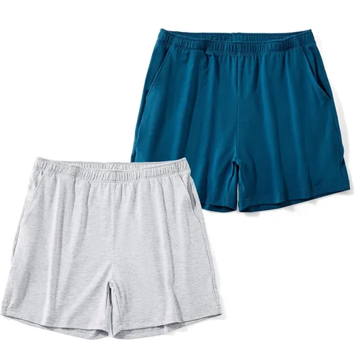 Vista 22 de AIMPACT Pantalones cortos de pijama para hombre con entrepierna de 4 Negro