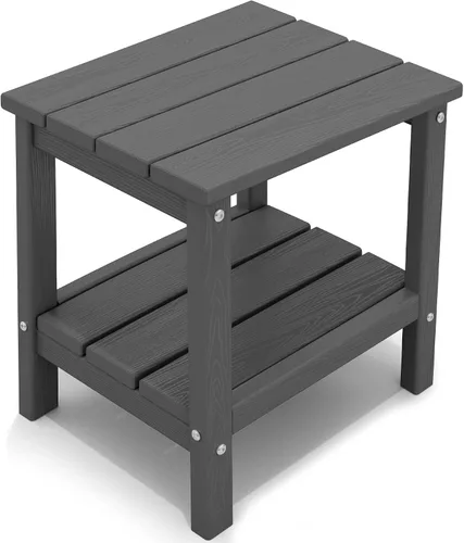 Vista 17 de KINGYES Mesa auxiliar doble, mesa auxiliar Adirondack, color azul marino