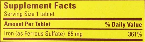 Vista 2 de Nature Made Hierro 65 mg, equivalente a 325 mg Sulfato – 300 tabletas, Total 1, 1