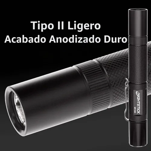 Vista 4 de Nightstick MT-120 Momentáneo o Constante MT-120 Mini-TAC de Metal LED Linterna de 2 pilas AA, 14.2 cm, Negro