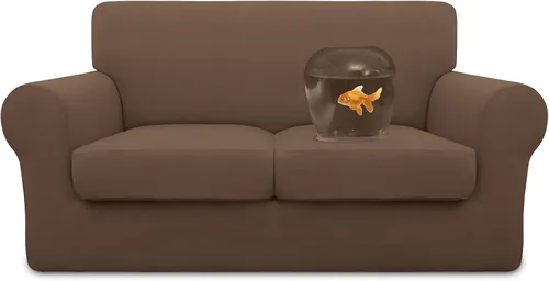Vista 13 de Easy-Going Funda de sofá 100% impermeable doble de 3 piezas, elástica, suave, para perros, para sofá de 2 cojines separados, protector de muebles a