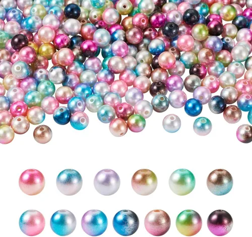Vista 10 de Craftdady - 500 piezas de cuentas de vidrio redondas de 4 mm esmeriladas transparentes con cristal mate. Cuentas de vidrio esféricas pequeñas y 20