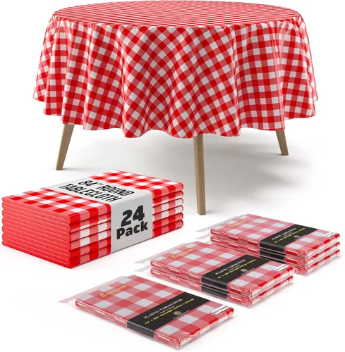 Vista 8 de Exquisite Cubierta de Mesa para Picnic - Paquete de 6 Manteles Premium Rectangulares de Plástico - Cubierta de Mesa para BBQ a Cuadros Negro