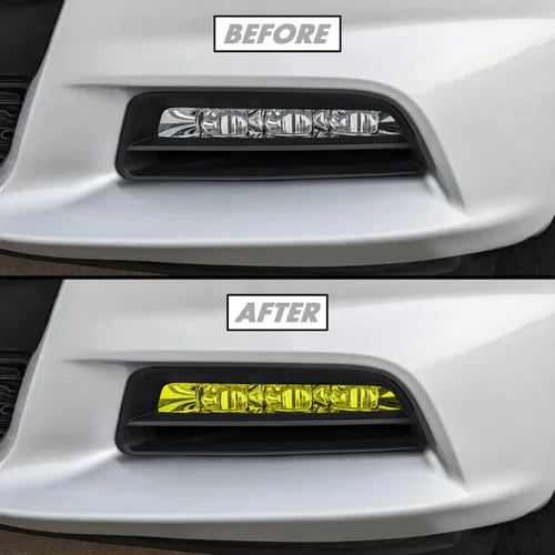 Vista 7 de SlickMod Tinte de humo de vinilo precortado para faros Dodge Charger 2015-2022 (20% humo oscuro, 1. faro)