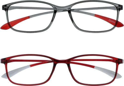 Vista 18 de OPULIZE ICE - Lentes de lectura para mujeres y hombres, marco rectangular resistente a los arañazos con bisagras de resorte, azul oscuro cristal