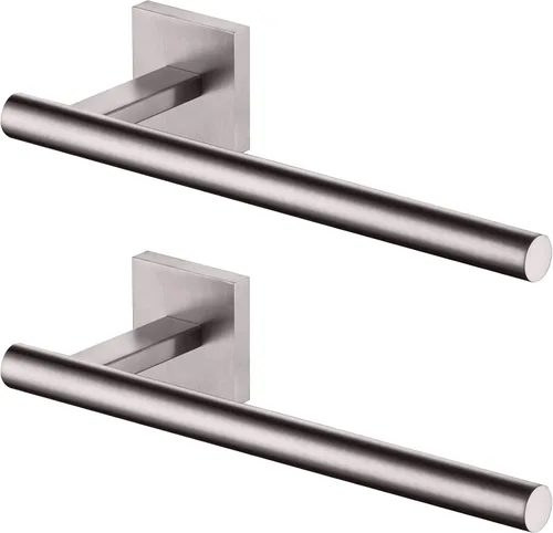 Vista 19 de KOKOSIRI Barra de toallas de baño, soportes para toallas de mano, montaje en pared, inodoro, gabinete de cocina, soporte de papel, acero inoxidable