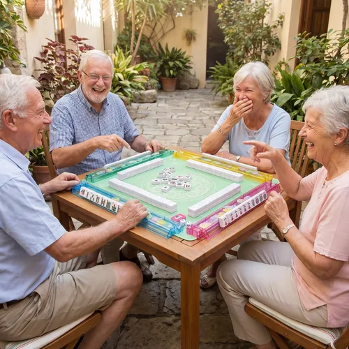 Vista 9 de American Mahjong - Juego de 166 azulejos de melamina grabados
