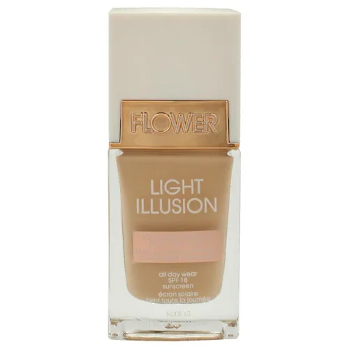 Vista 6 de FLOWER BEAUTY By Drew Barrymore Light Illusion - Base SPF - Mezclable + construible - Acabado natural - Fórmula ligera (moca)