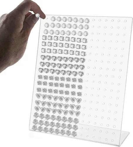 Vista 9 de Marketing Holders Soporte de exhibición de aretes, 126 pares de acrílico transparente inclinado para aros, tachuelas o colgantes, ferias