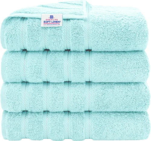 Vista 45 de American Soft Linen - Juego de toallas de 3 piezas, 1 toalla de baño, 1 toalla de mano y 1 toalla pequeña, 100% algodón turco para baño, juego